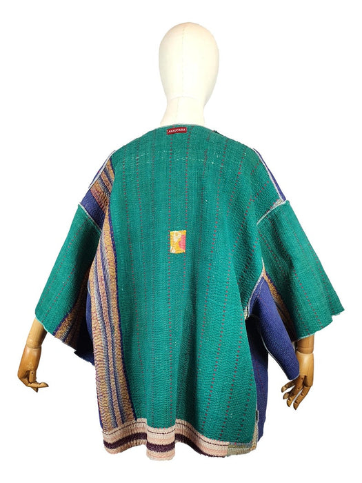 Vintage Cotton Kantha Kimono | Textile Art
