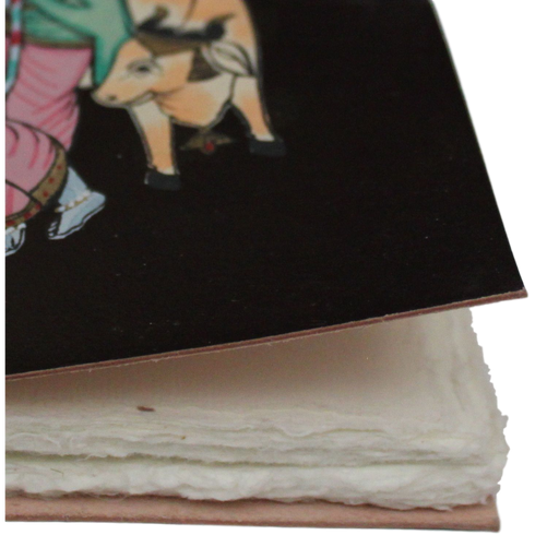 Krishna Leather-Bound Journal With Recycled Handmade Paper