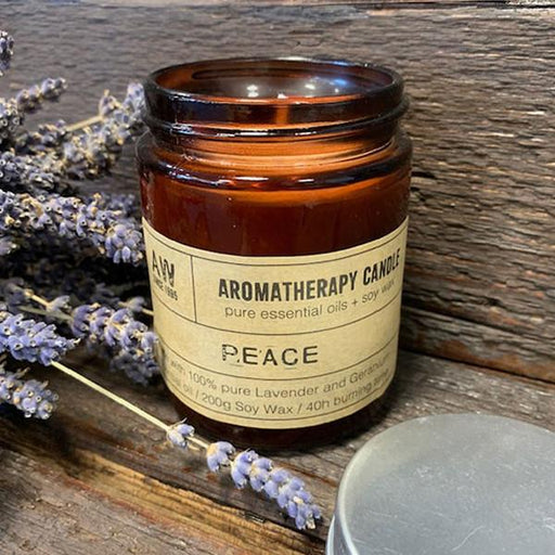 Peace Aromatherapy Candle with Lavender and Geranium Essential Oils