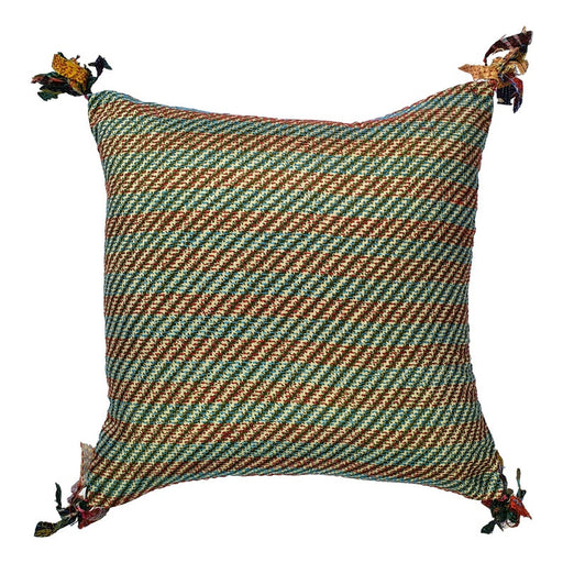 Silk Kantha Cushion Cover With Tassels